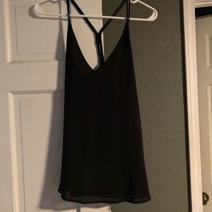 Black shirt with braided straps